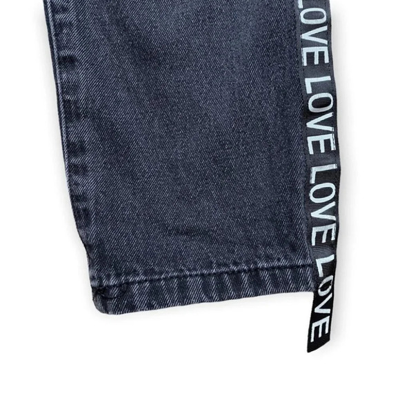 ONLY Black Kelly Mom Jeans with LOVE  Stripes - Picture 8 of 11